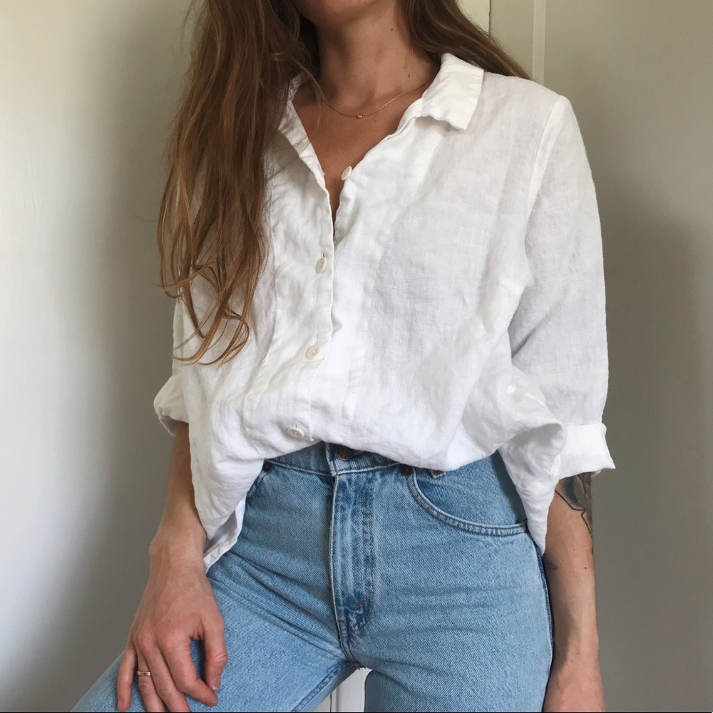 Flax 100% linen button-down